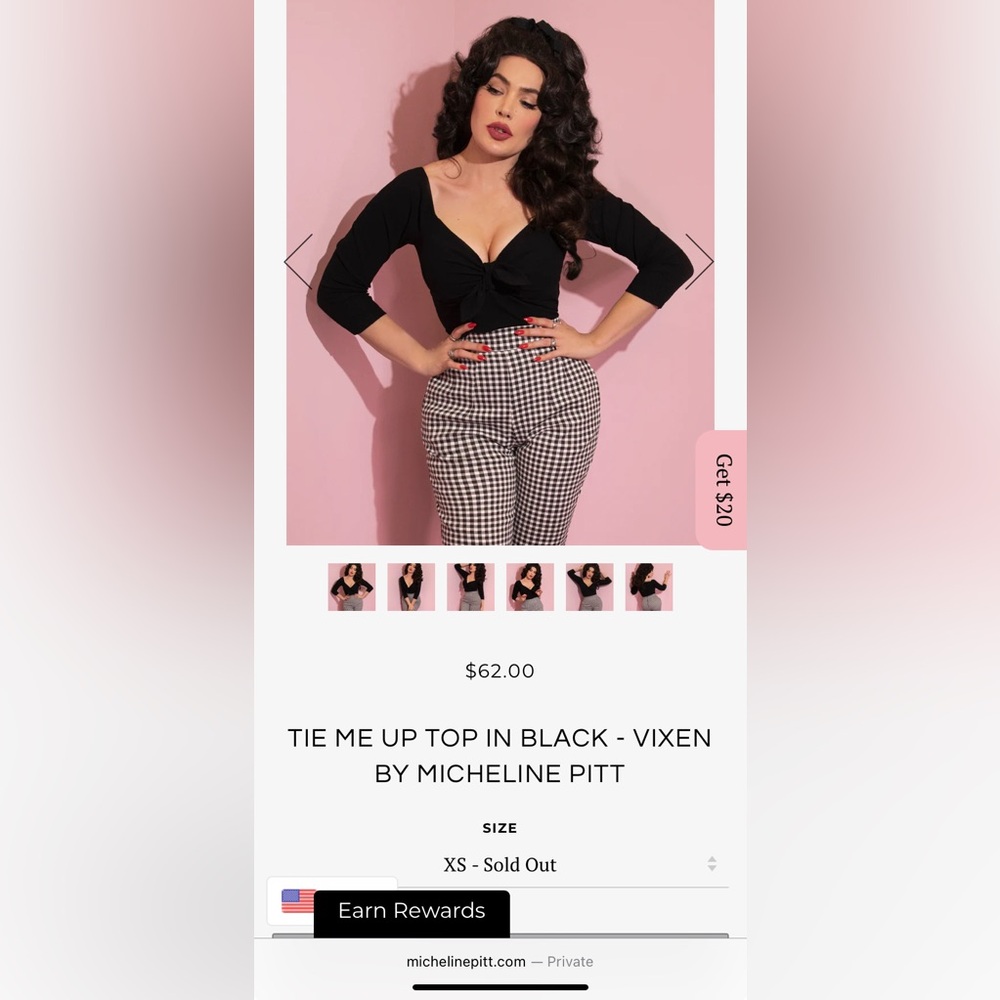 Vixen by Micheline Pitt Tie Me Up Black Top